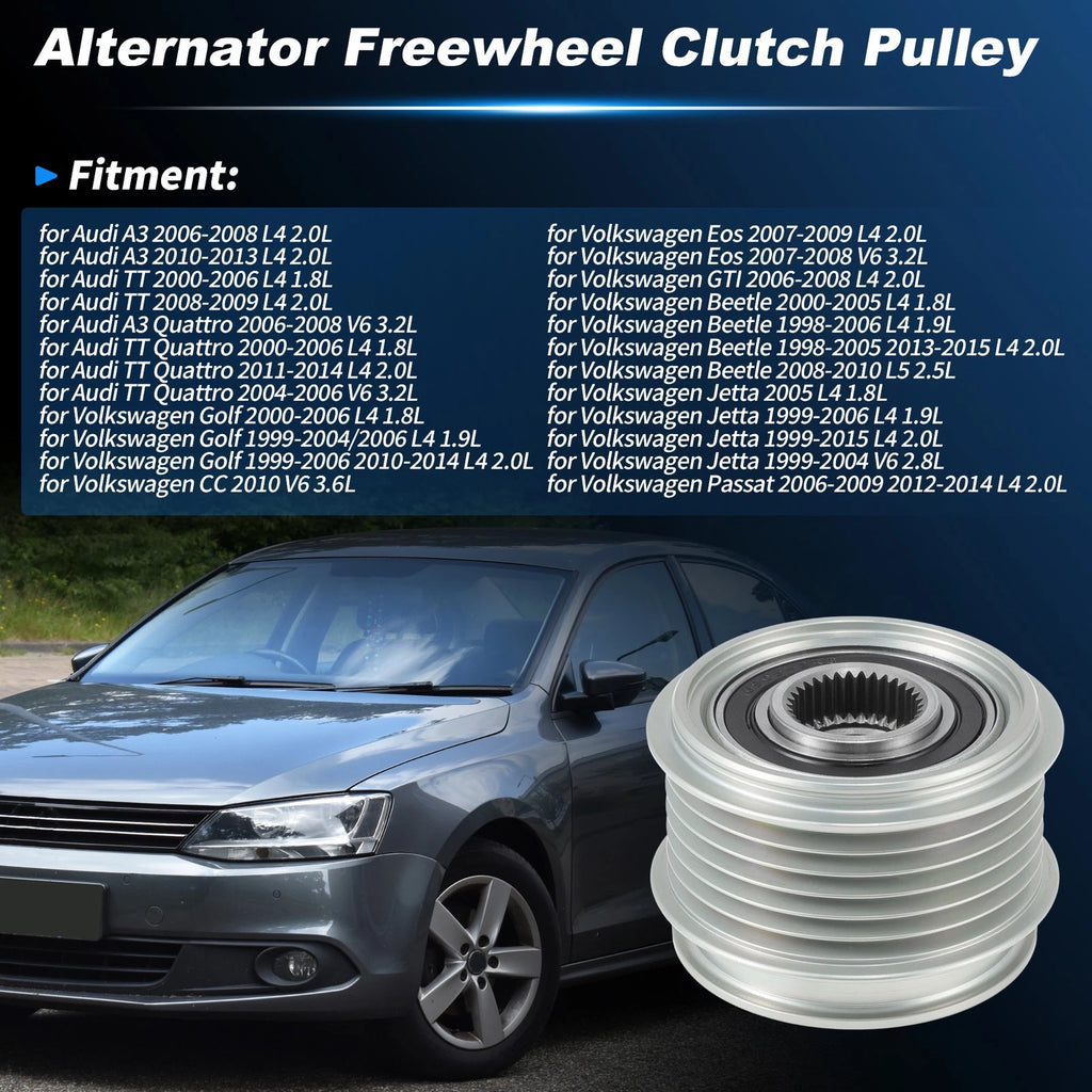 Alternator Freewheel Clutch Pulley for Audi A3 TT, Volkswagen Golf Eos Beetle