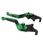 CNC Green Extendable Brake Clutch Levers for Kawasaki Ninja 125 250 (2013-2023)