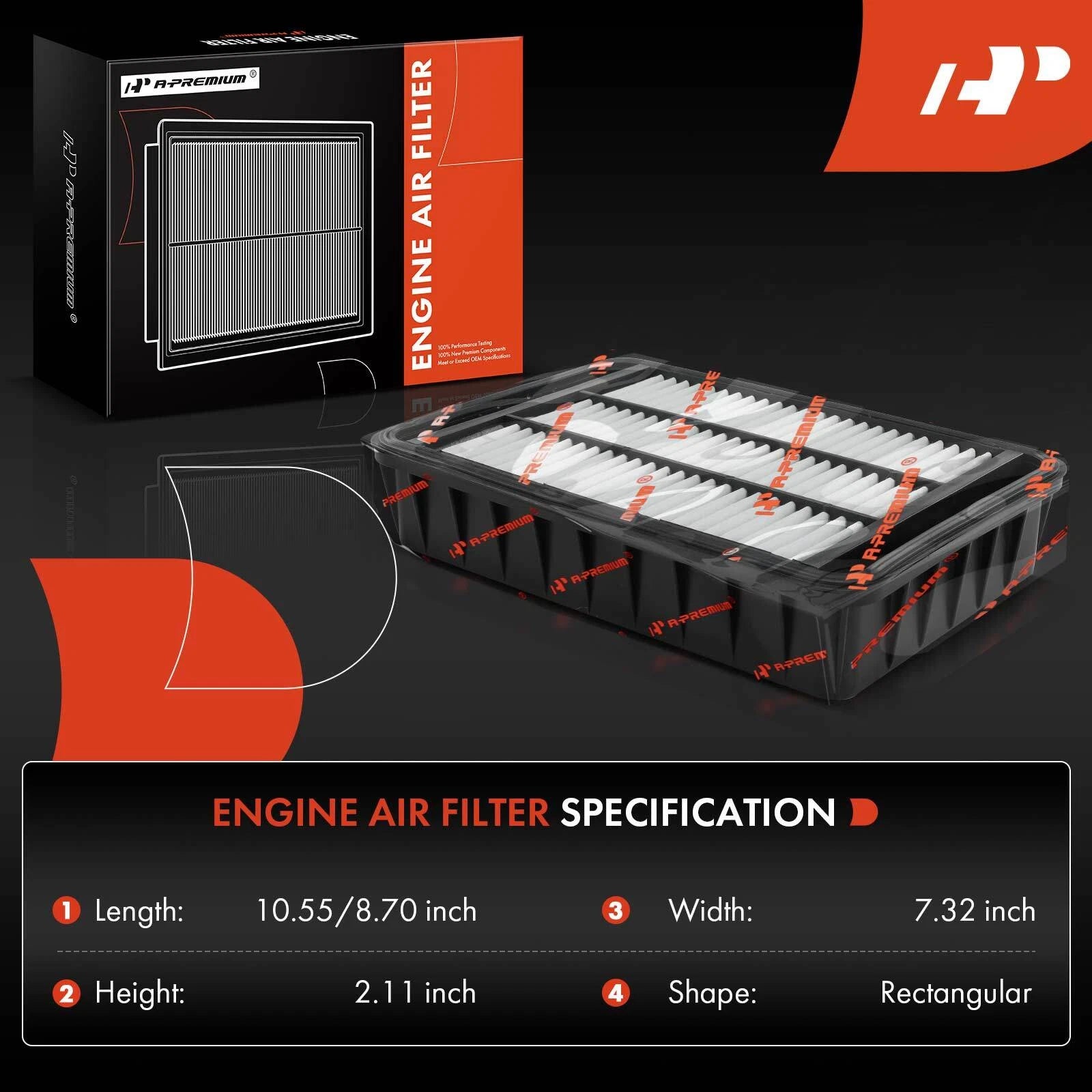 2X Engine Air Filter for Mitsubishi Outlander Lancer (2007-2013)