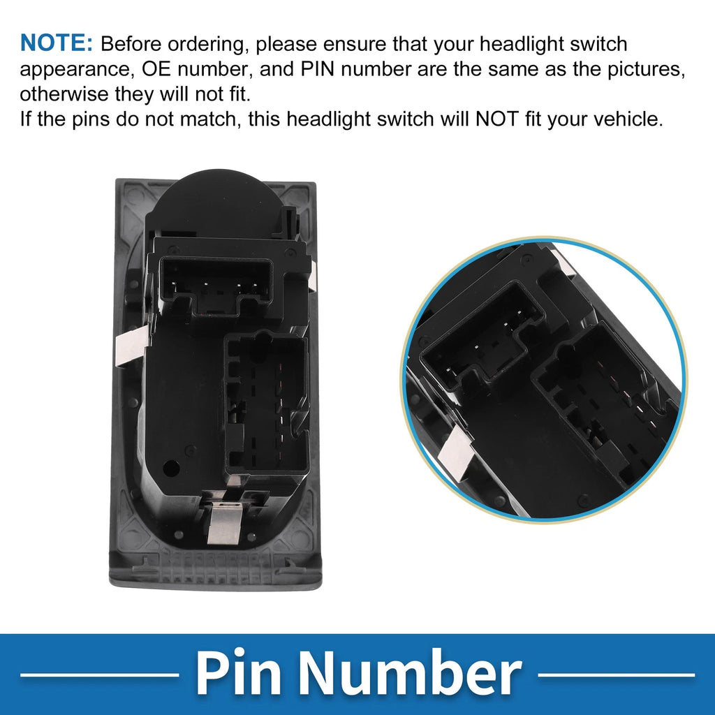 Headlight Switch for Ford F-250 Super Duty (2005–2007) No.5C3Z11654AAA Black