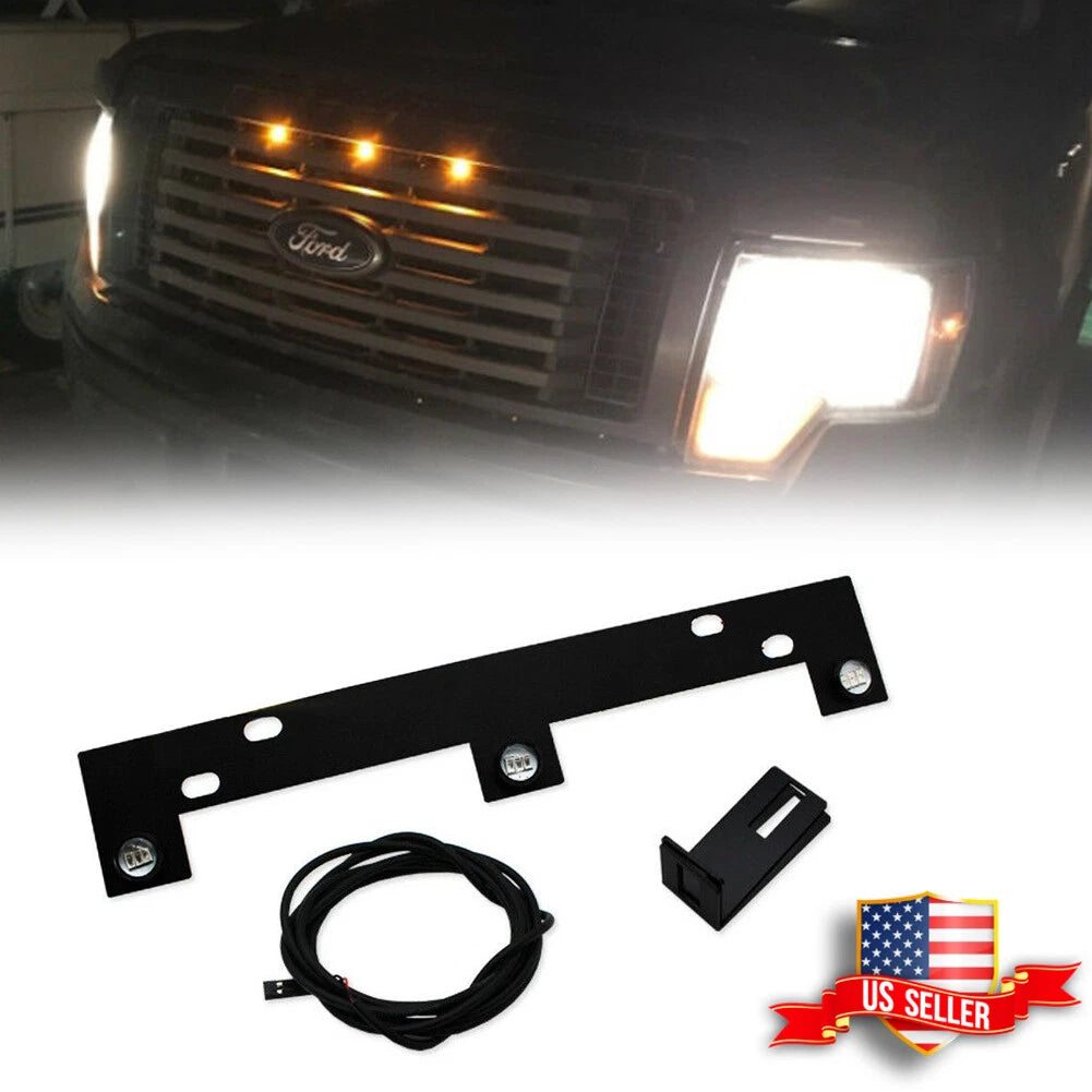 3PCS Amber LED Front Grill Driving Lights for Ford F150 (2009–2017)