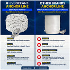 3/8 inch x 150 ft Rope Line for Anchor (Thimble & Shack)