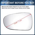 Left White Mirror Glass for Volkswagen Sharan (2010–2020) & Seat (2010–2020)