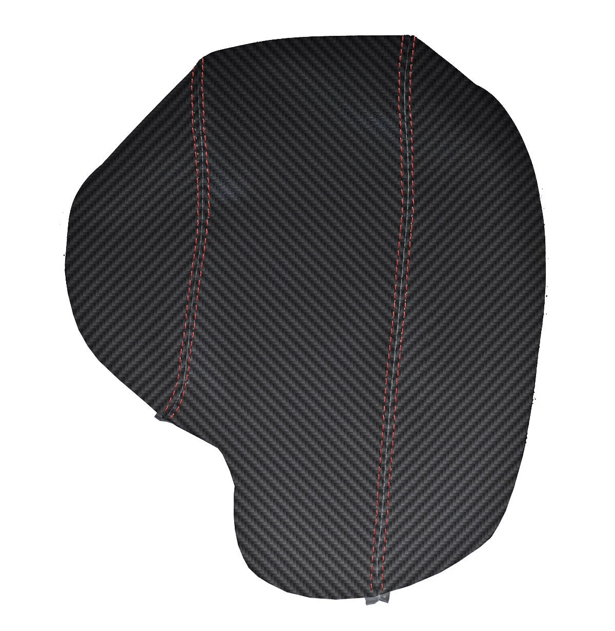 Console Lid Armrest Cover for Subaru Impreza (2017–2020) Carbon Fiber Red Stitch