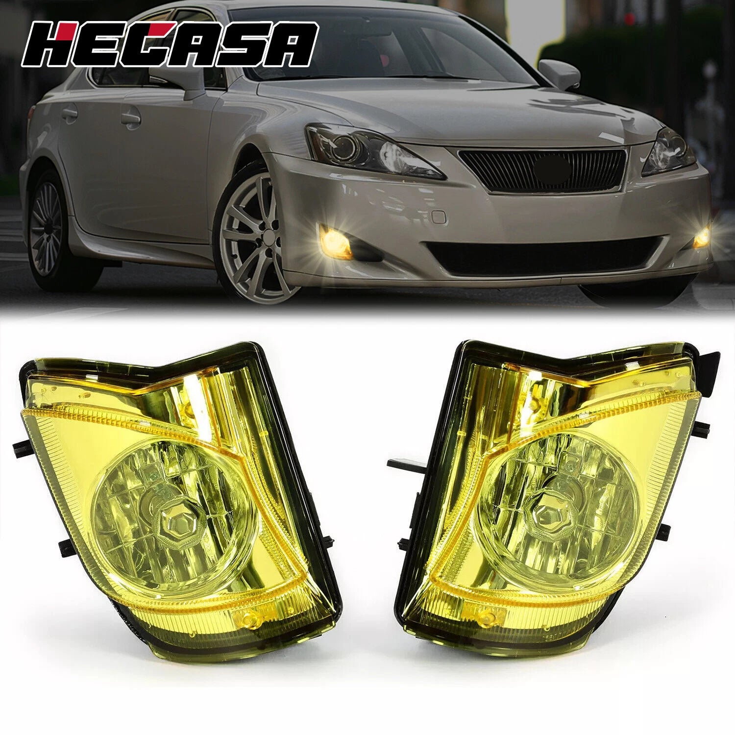 Set of 2 Bumper Fog Lights Lamps w/Bulbs for Lexus IS250 IS350 (2006–2010)