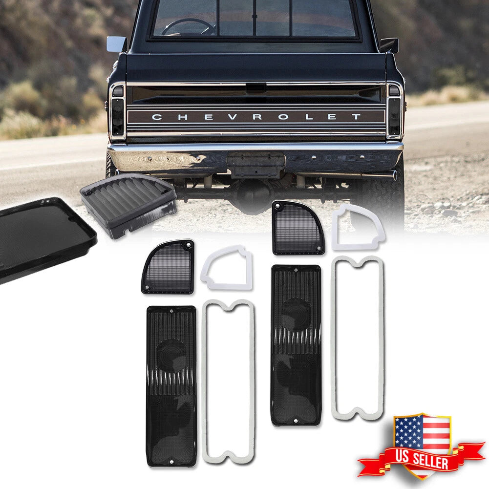 Smoke Tail Light & Reverse Lenses for Chevy GMC Truck Blazer (1967–1972)
