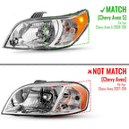 Halogen Headlight Left for Chevy Aveo 5 LS/LT (2009–2011) W/Amber Reflector