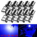 Set of 10 T10 LED License Plate Light Bulbs for Universal Fit