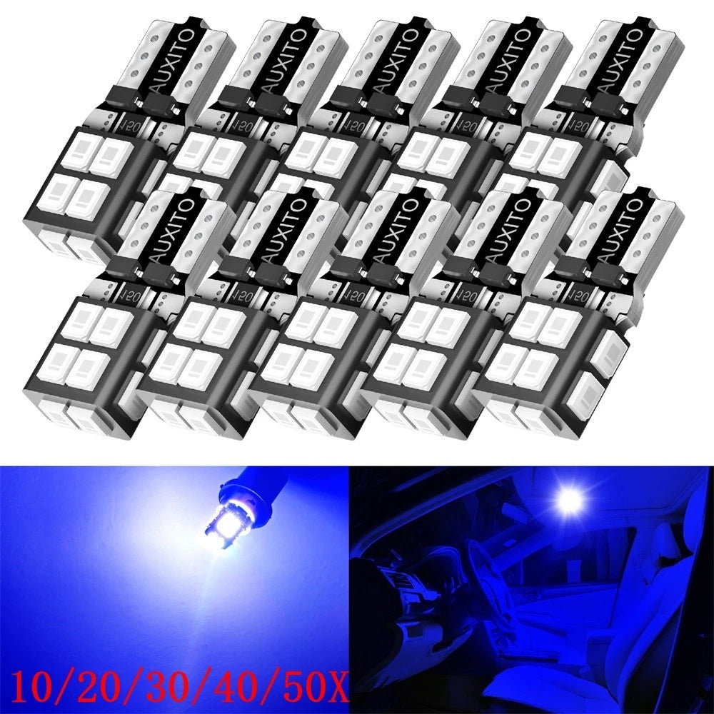 Set of 10 T10 LED License Plate Light Bulbs for Universal Fit