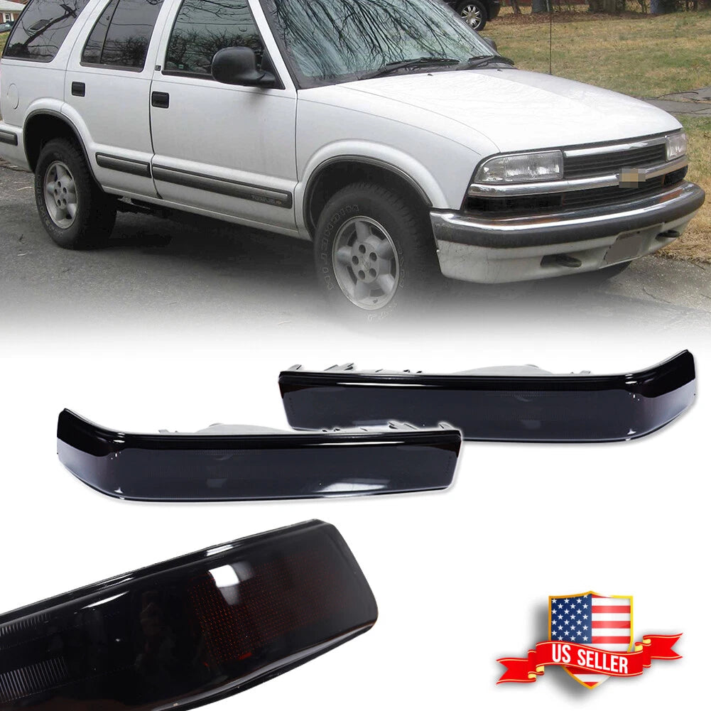 Smoked Front Bumper Parking Signal Lights for Chevy S10 Blazer (1998–2004)