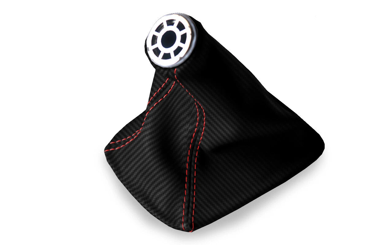 Manual Shift Boot Cover for Toyota Celica (2000–2005) Carbon Fiber Red Stitch