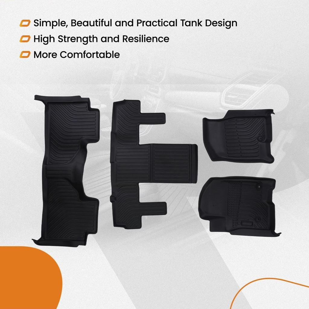 Waterproof TPE Floor Mats for Chevrolet Suburban Yukon XL (2021–2025)