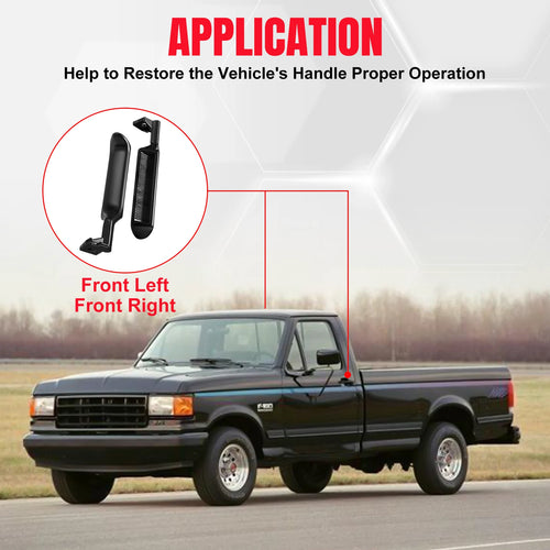 1 Pair Black Metal Door Handles for Ford F150 F250 F350 Bronco