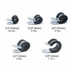 42 PCS Rubber Lined P Clips for Universal Applications (Cable Hose Pipe Clamps)