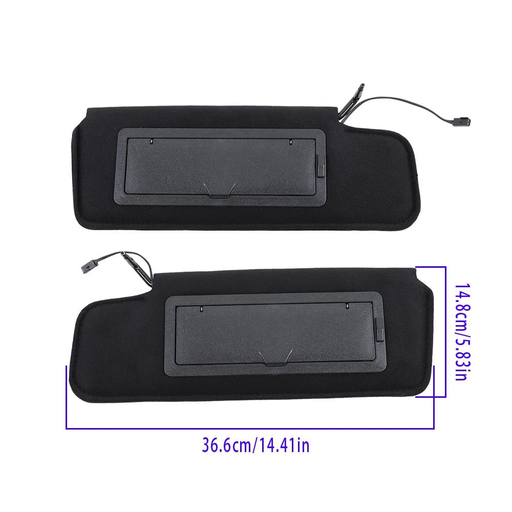 Pair Black Sunvisors with LED Light for Chevy Corvette C4 (1984-1996)