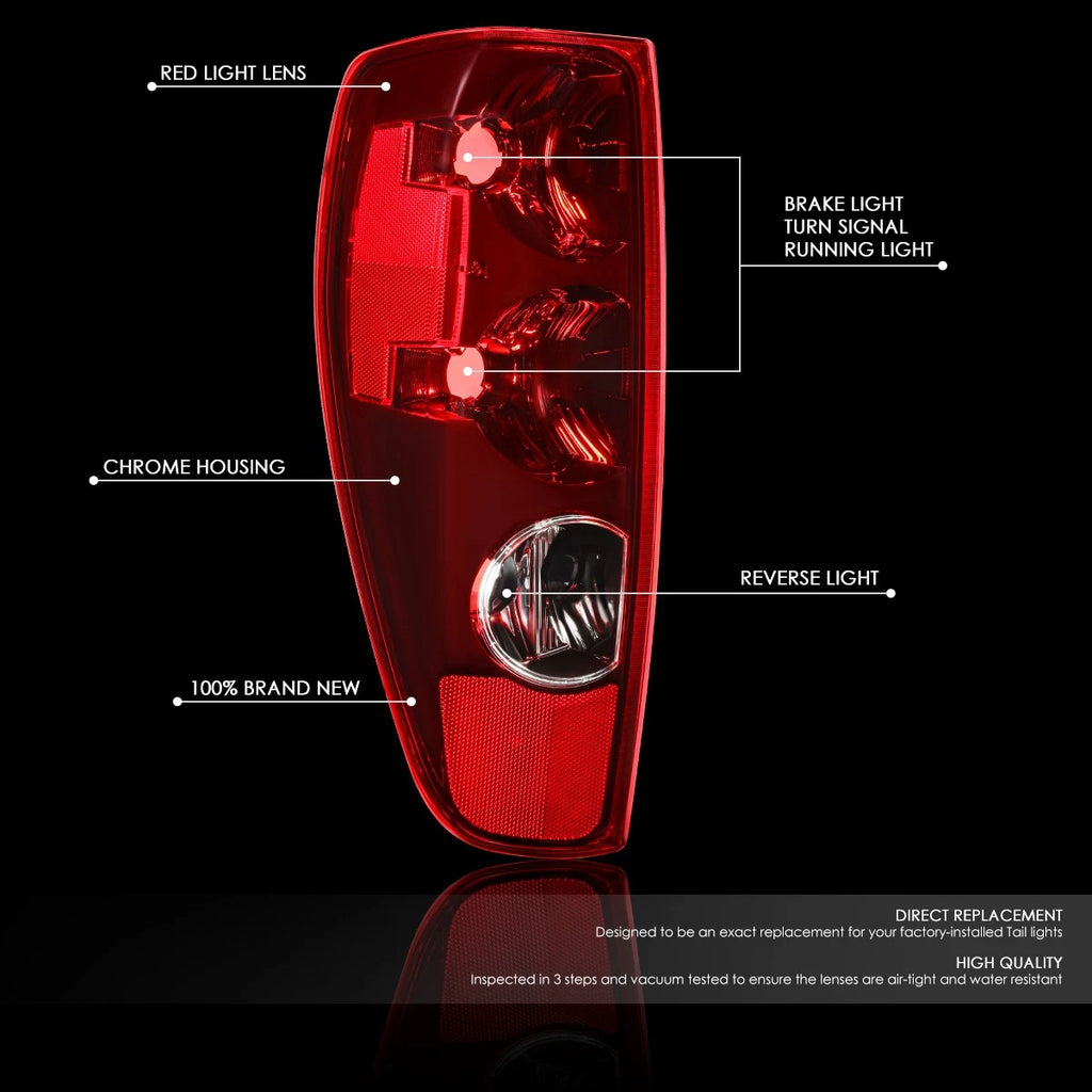 Left Driver Side Tail Brake Light Reverse Lamp Chrome for Colorado Canyon (2004–2012)