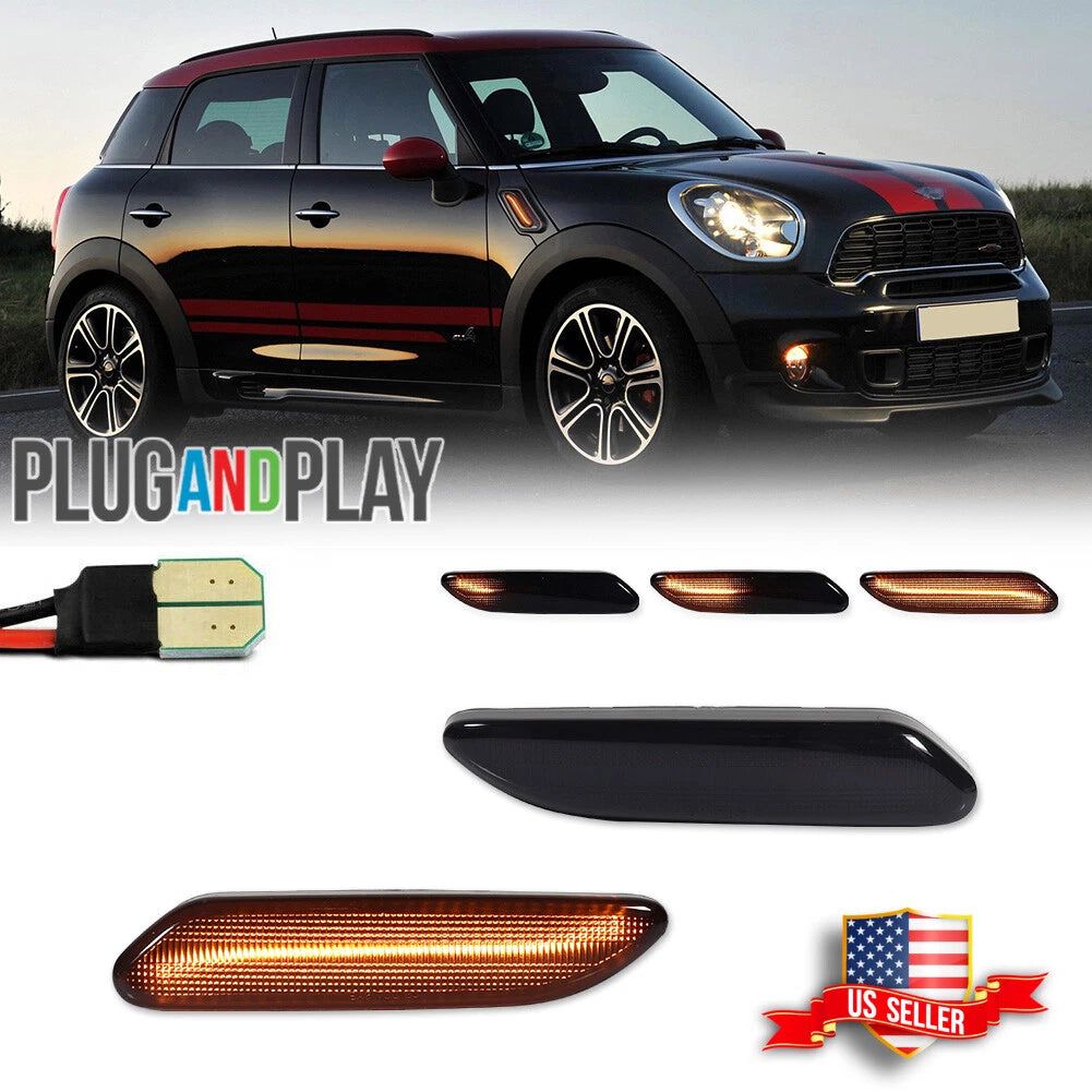 Sequential Smoke Lens LED Side Marker Lights for Mini Cooper R60 R61 (2011–2016)