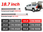 2X Gas Struts for Leer Camper Shell Topper (18.7 Inch, 40lb)