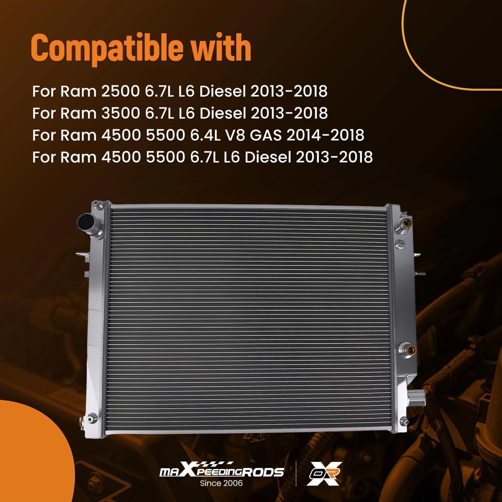 3-Row AT Radiator for Ram 2500/3500/4500/5500 6.7L (2013–2018) 52014720AA