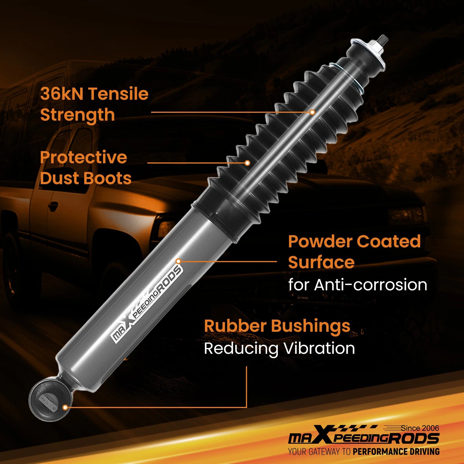 Lift Front Shocks for Chevy Silverado/GMC Sierra 1500 2WD (1999–2007)