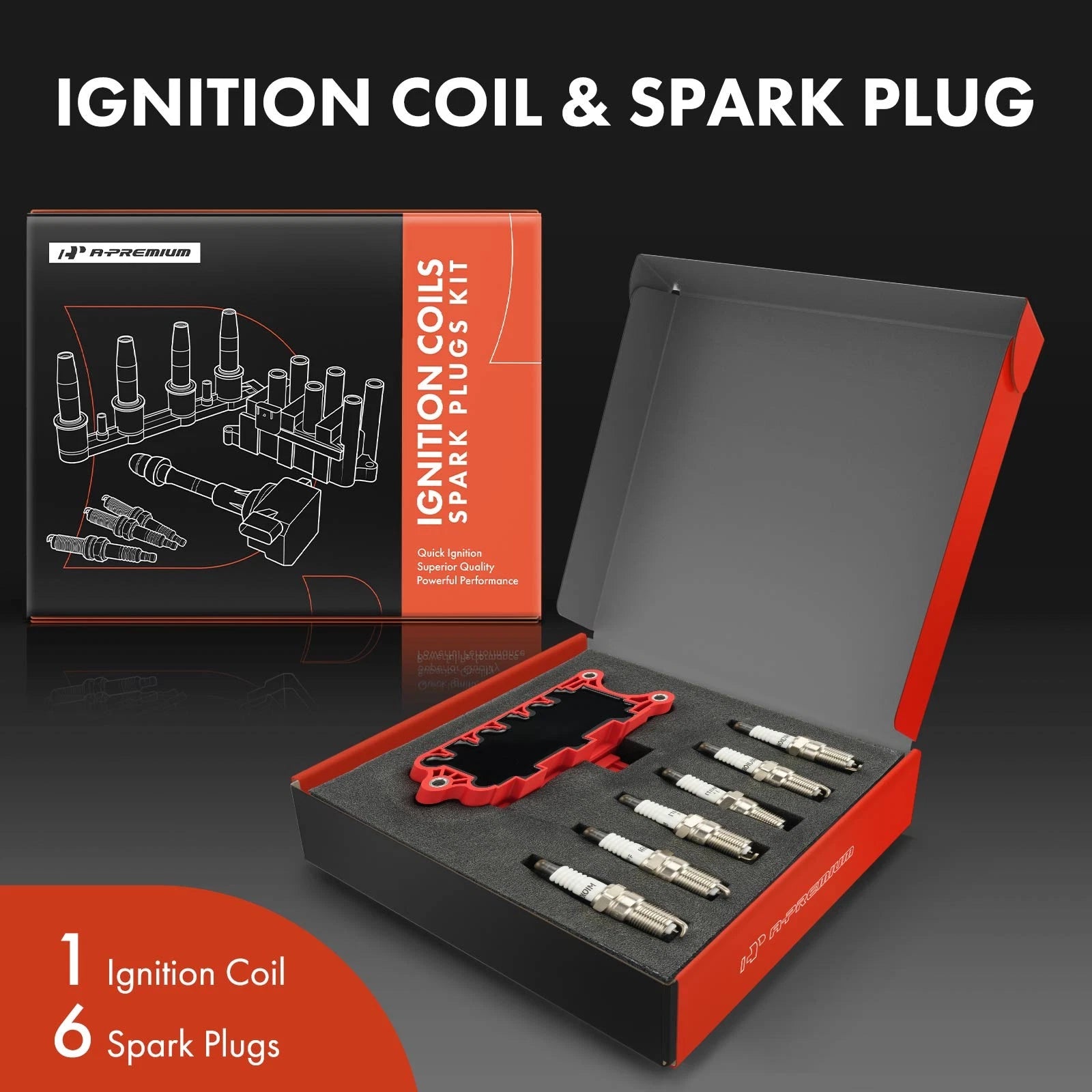Set of 6 Ignition Coils & Iridium Spark Plugs for Ford Taurus (2001–2006)