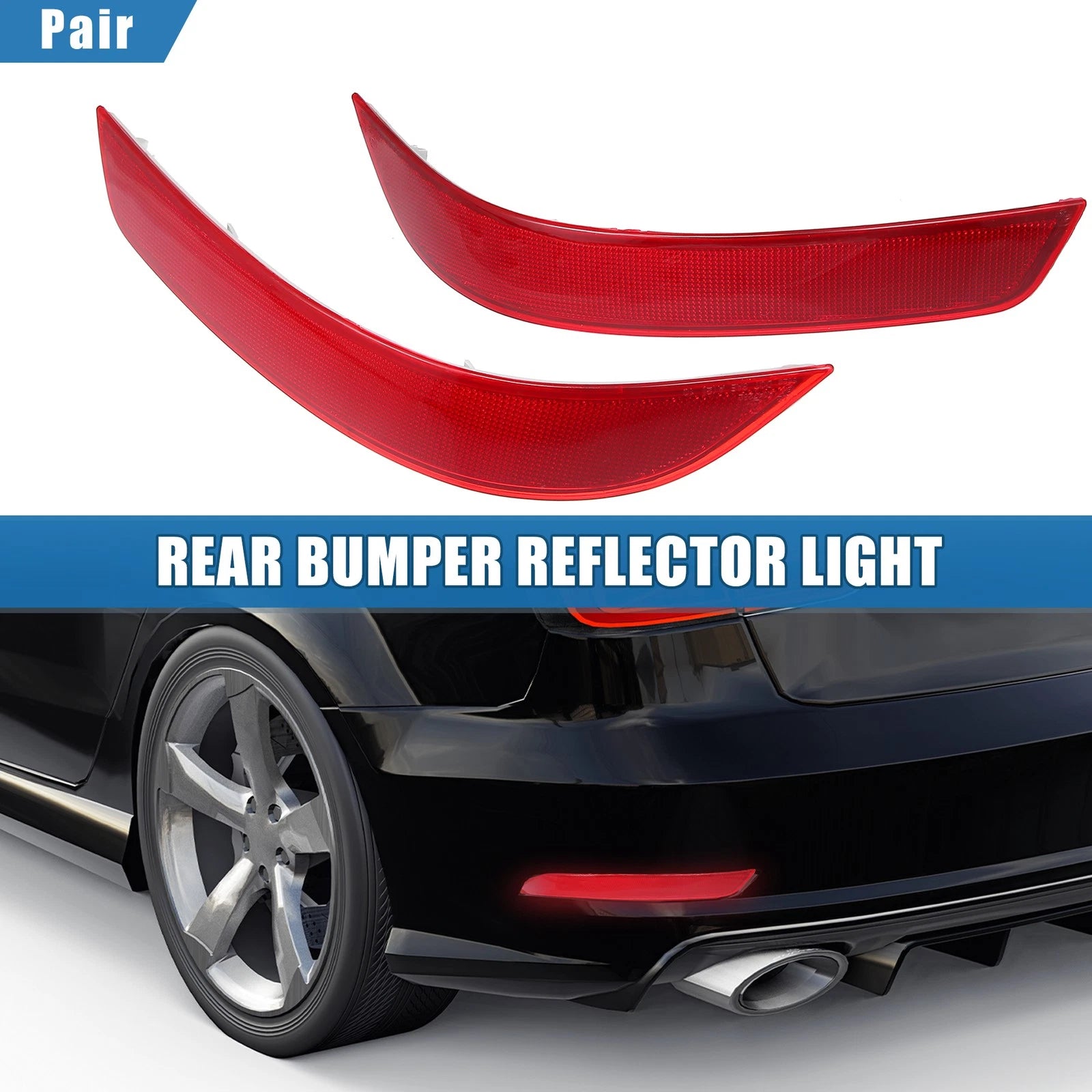 Set of 2 Rear Bumper Reflector Lights for Mercedes-Benz (1648200974)