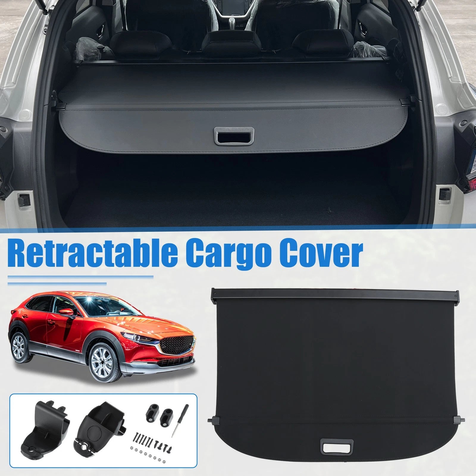 Retractable Cargo Cover for Mazda CX-30 (2020–2023) Waterproof Non Slip