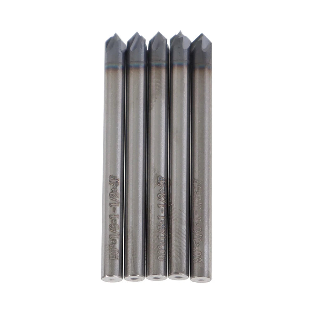 Carbide End Milling Cutter Set for 1/8" Diameter (4 Flutes, 90Â°)