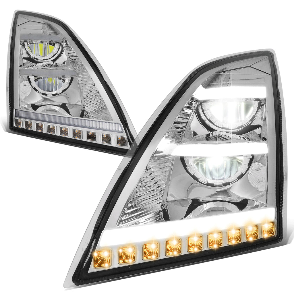 Full LED DRL Sequential Signal Headlight Lamps for Volvo VNL VNR (2018–2024)
