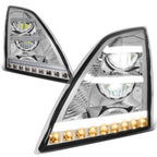 Full LED DRL Sequential Signal Headlight Lamps for Volvo VNL VNR (2018–2024)