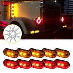 Set of 5 Amber Red LED Clearance Side Marker Lights for Trucks RVs