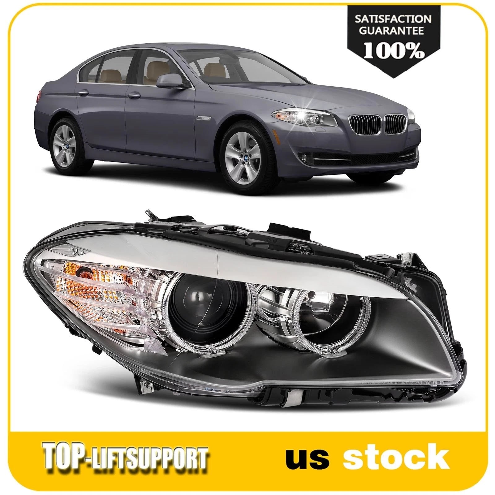 Passenger Side Headlight for BMW 550i xDrive (2011–2013) Projector