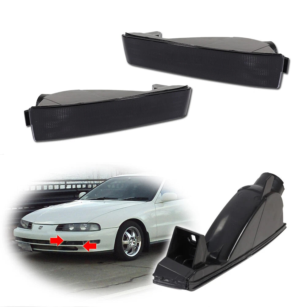2X Smoked Front Inner Turn Signal Light Housing for Honda Prelude (1992–1996)