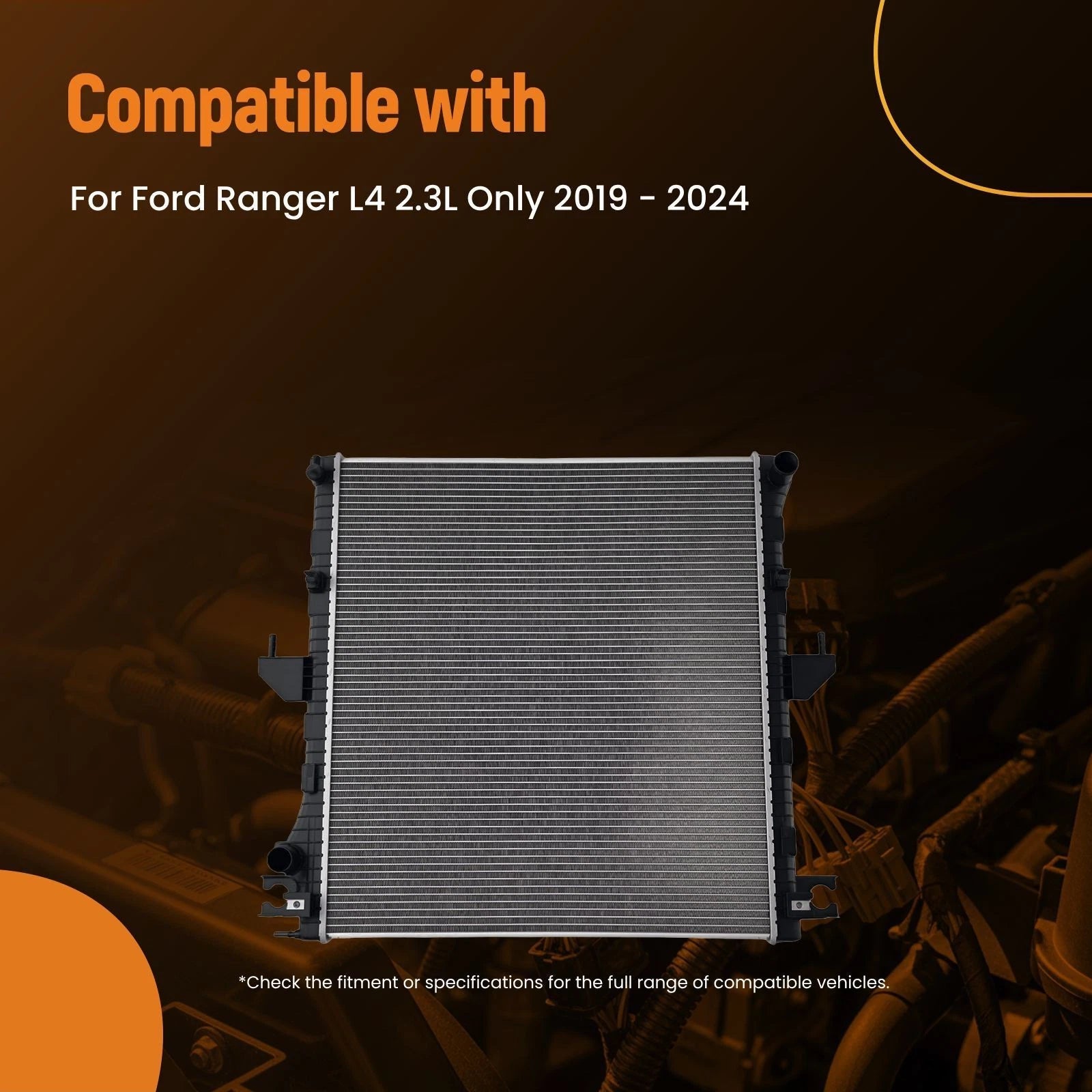 Radiator Cross Flow for Ford Ranger 2.3L (2019–2024) KB3G8005AB