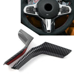 2X Carbon Fiber Steering Wheel Cover Trim for BMW 3 Series G20 (2019–2021)