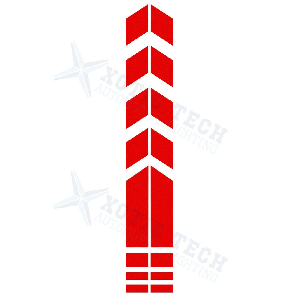 Universal Front Fender Reflective Stripe Stickers for Racing Style Red (-)