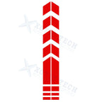 Universal Front Fender Reflective Stripe Stickers for Racing Style Red (-)