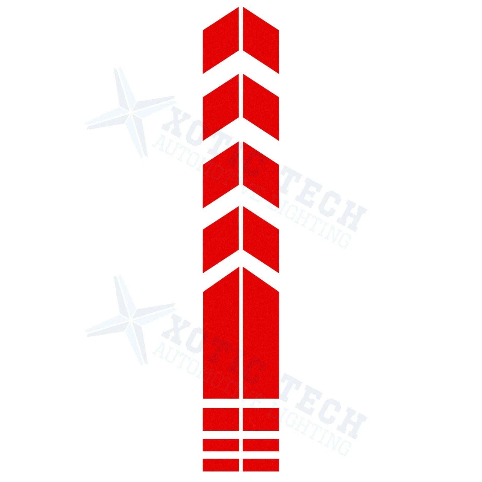 Universal Front Fender Reflective Stripe Stickers for Racing Style Red (-)