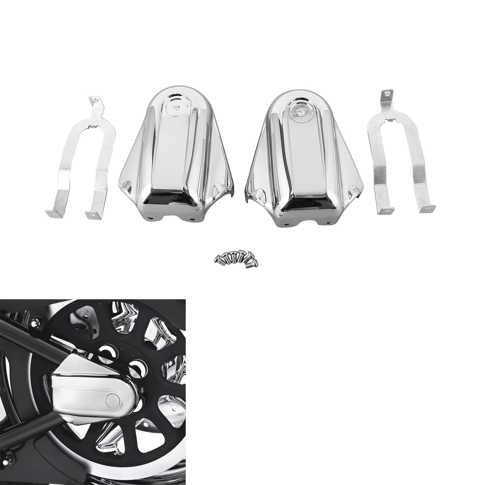 Chrome Rear Axle Covers for Harley Heritage Softail Deluxe (2008–2017)