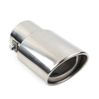 Round Exhaust Pipe Tail Muffler Tip for Universal Fit (2X, Silver)
