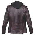 3X Purple Lambskin Leather Motorcycle Jackets for Women (Medium)