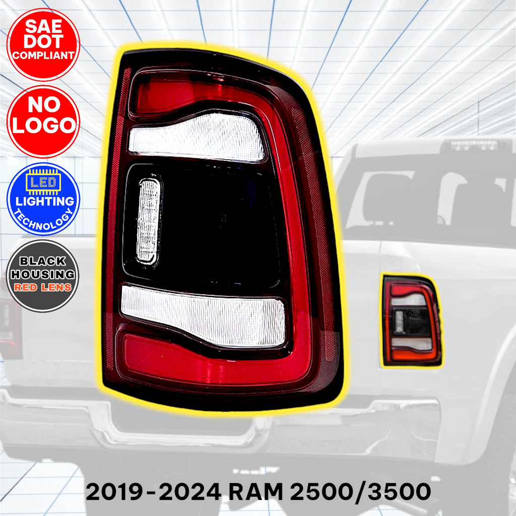 Black LED Tail Light for Ram 2500 3500 (2019–2024) Right Passenger Side