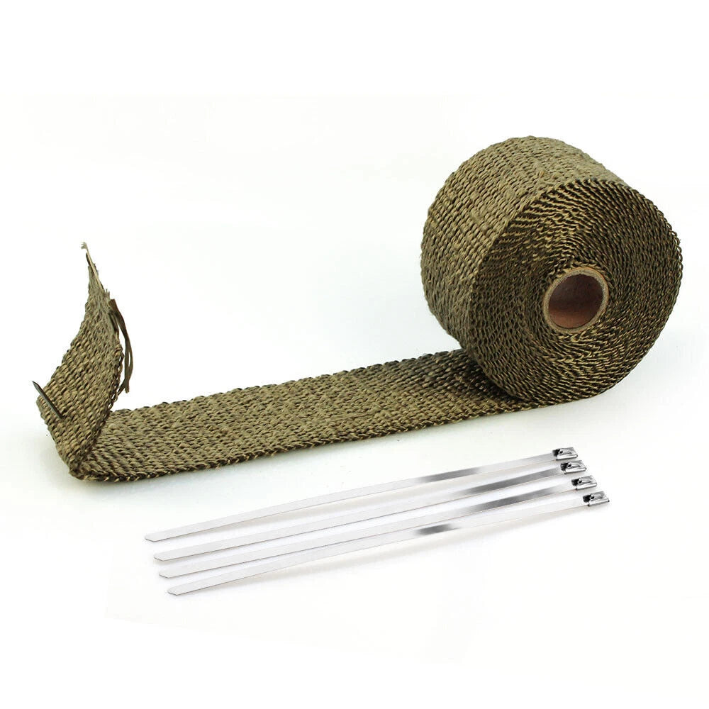 Set of 2" Titanium Lava Header Manifold Heat Wrap Tape (32.8FT/10M)