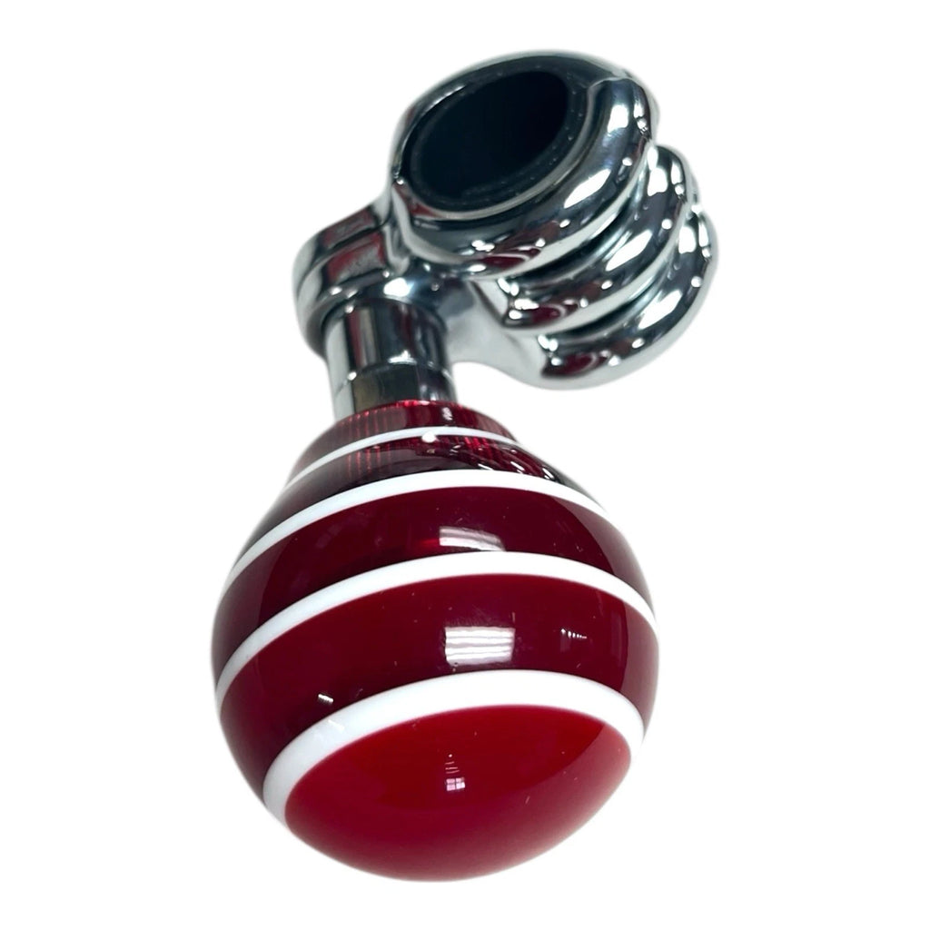 Steering Wheel Spinner Suicide Knob Red White Striped for Universal