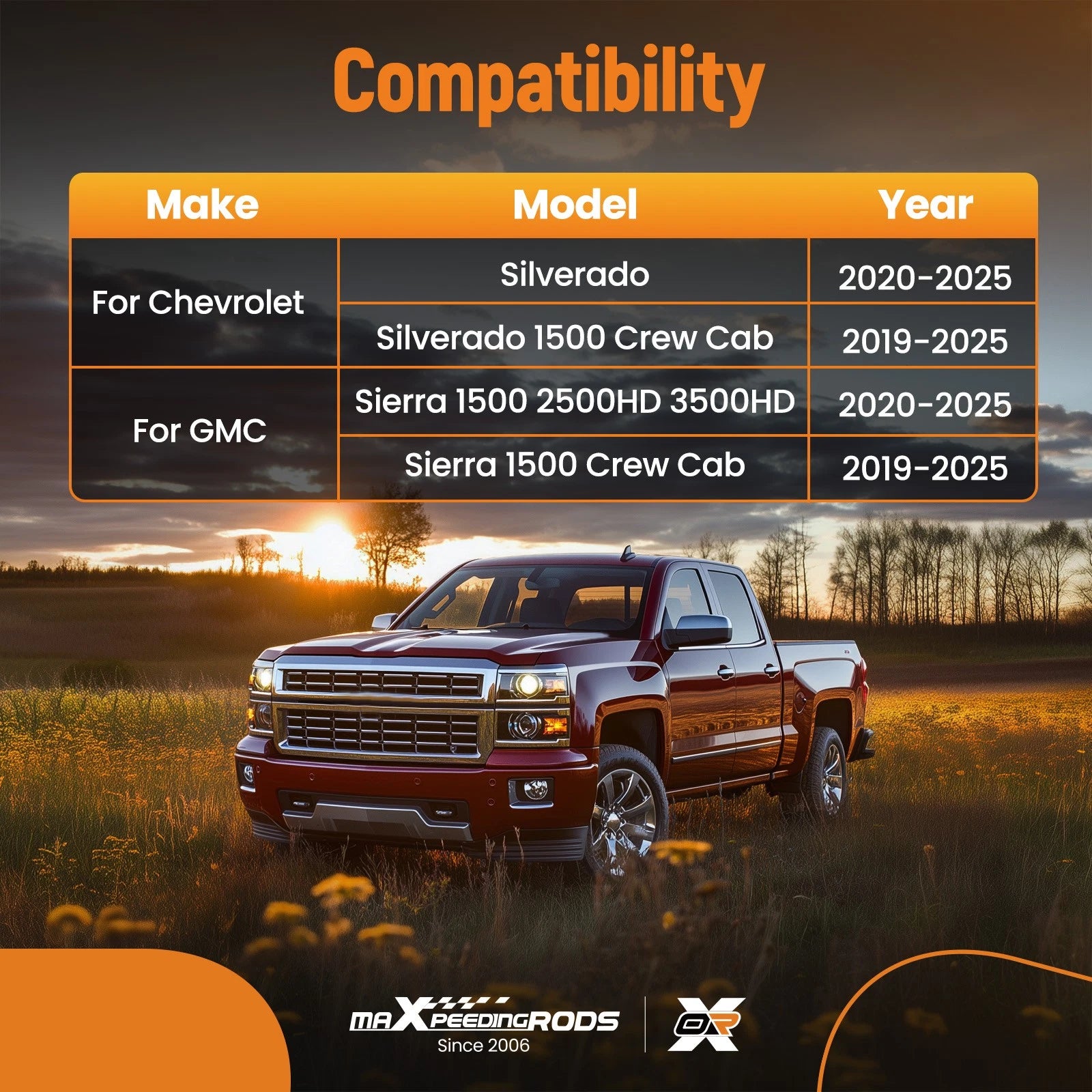 TPE Floor Mat Liners for GMC Sierra, Chevrolet Silverado (2019–2025) Waterproof