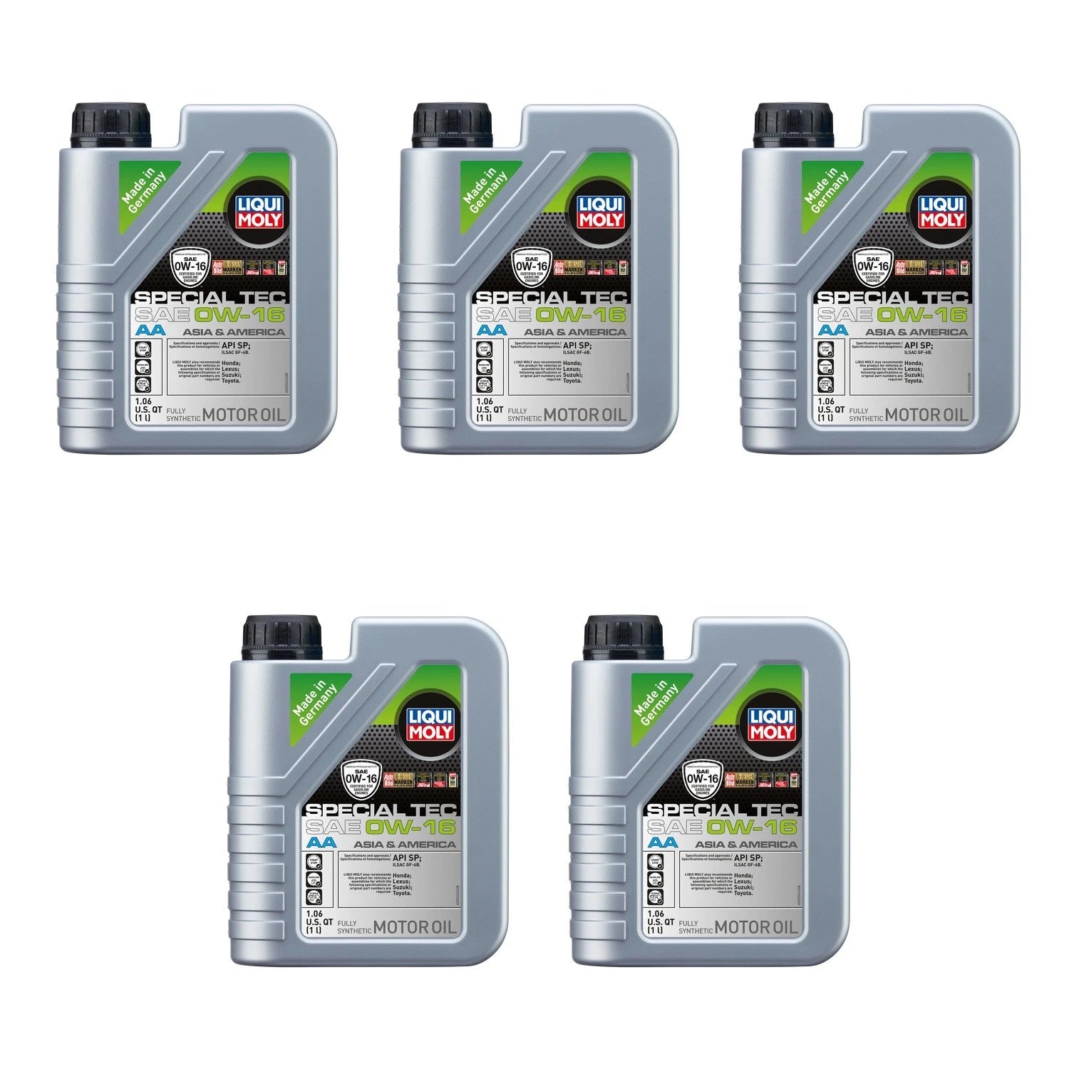 Set of 5 Liqui Moly Special Tec AA 0W-16 Engine Motor Oil for