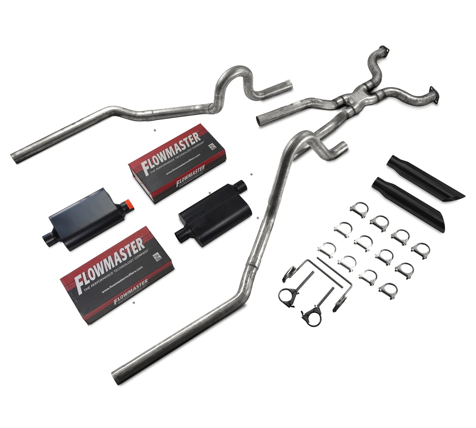 Flowmaster 40 Series Dual Exhaust for P71 Crown Vic (2004–2011) Black Tips