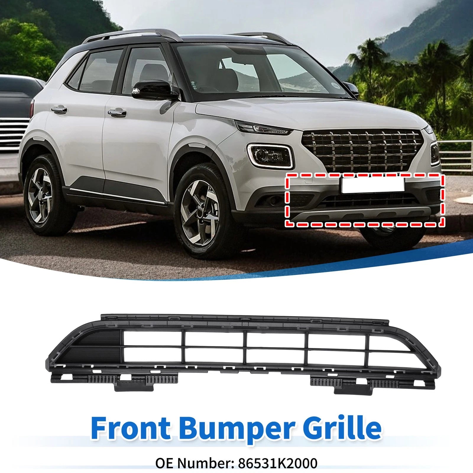 Lower Grille Front Bumper Grille for Hyundai Venue (2020–2022)
