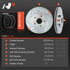 Set of 4 Drilled Brake Rotors for Honda Pilot (2003–2008) Acura MDX