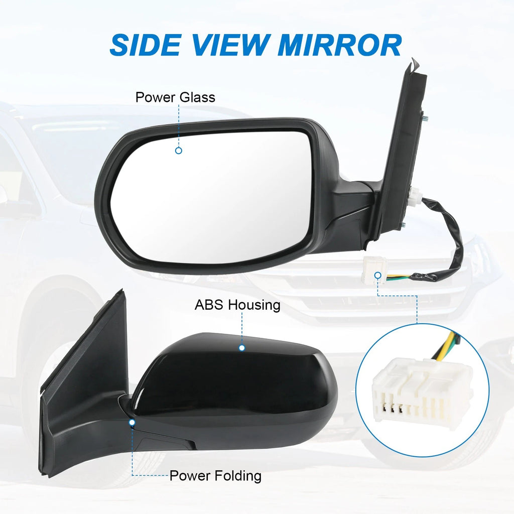 Power Textured Black Driver Side Mirror for Honda CR-V (2012-2016)